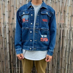 NY 55 embroidery denim jacket sz M